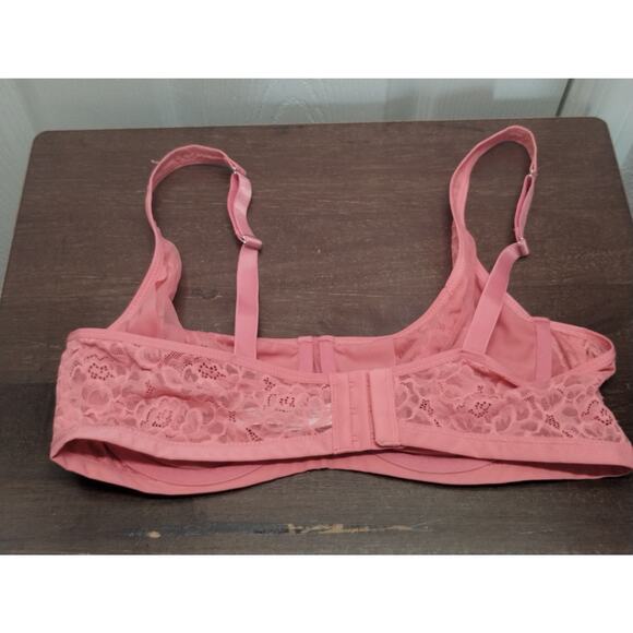 Auden NWOT Size 40C Pink Coral Lace Unlined Scoop Balconette Underwire Bra - Picture 3 of 8